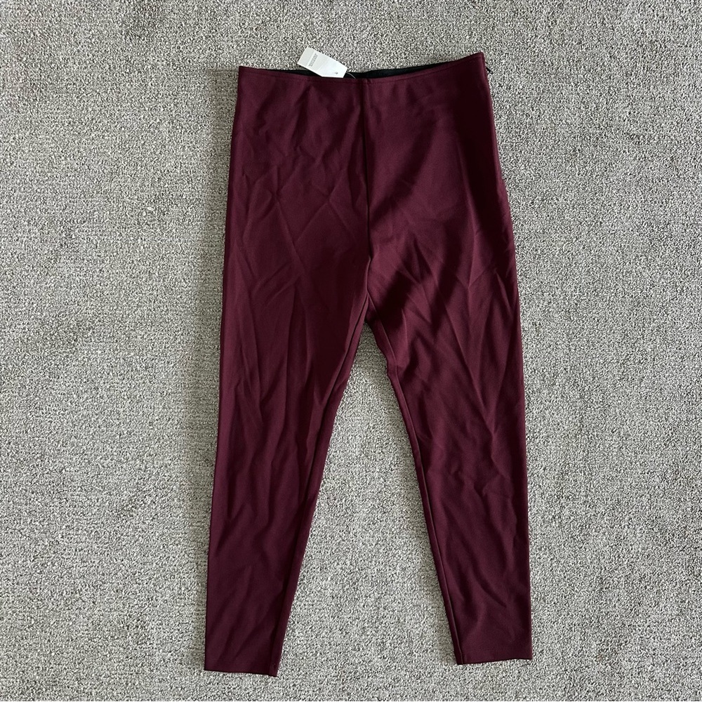 Lou & Grey Ponte Knit Leggings Side Zip High Rise Size Large